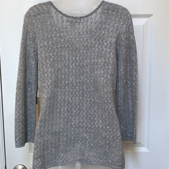 Coldwater Creek Sequined V Neck Sweater - Picture 4 of 8